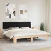 Lova Lovo rėmas su apmuštu galvūgaliu Juoda 200 x 200 cm