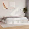 Lova Lovos rėmas Balta 200 x 200 cm Kietos pušies mediena