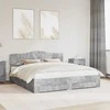 Lova Lovos rėmas Betono pilka 200 x 200 cm Apdirbta mediena