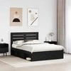 Lova Lovos rėmas Juoda 140 x 190 cm Kietos pušies mediena