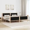 Lova Lovos rėmas Juoda 200 x 200 cm Kietos pušies mediena