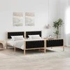 Lova Lovos rėmas Juoda 200 x 200 cm Kietos pušies mediena