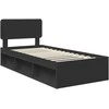 Lova Lovos rėmas Juoda 75 x 190 cm Kietos pušies mediena