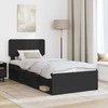 Lova Lovos rėmas Juoda 75 x 190 cm Kietos pušies mediena