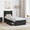 Lova Lovos rėmas Juodas ir sidabrinis 75 x 190 cm Apdirbta mediena