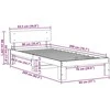 Lova Lovos rėmas Natūrali 90 x 200 cm Kietos pušies mediena