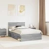 Lova Lovos rėmas Pilkas Sonoma 120 x 190 cm Kietos pušies mediena