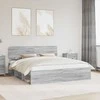 Lova Lovos rėmas Pilkas Sonoma 200 x 200 cm Kietos pušies mediena