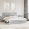 Lova Lovos rėmas Pilkas Sonoma 200 x 200 cm Kietos pušies mediena