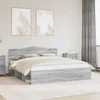 Lova Lovos rėmas Pilkas Sonoma 200 x 200 cm Kietos pušies mediena