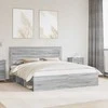 Lova Lovos rėmas Pilkas Sonoma 200 x 200 cm Kietos pušies mediena