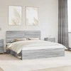 Lova Lovos rėmas Pilkas Sonoma 200 x 200 cm Kietos pušies mediena