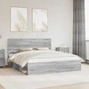 Lova Lovos rėmas Pilkas Sonoma 200 x 200 cm Kietos pušies mediena