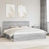 Lova Lovos rėmas Pilkas Sonoma 200 x 200 cm Kietos pušies mediena