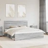 Lova Lovos rėmas Pilkas Sonoma 200 x 200 cm Kietos pušies mediena