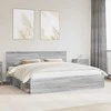 Lova Lovos rėmas Pilkas Sonoma 200 x 200 cm Kietos pušies mediena