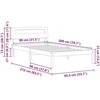 Lova Lovos rėmas Ruda 80 x 200 cm Kietos pušies mediena