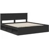 Lova Lovos rėmas su galvūgalio Juoda 180 x 200 cm Apdirbta mediena