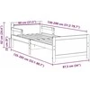 Lova Lovos rėmas su galvūgalio Ruda 80 x 200 cm Apdirbta mediena