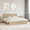 Lova Lovos rėmas su galvūgalio Sonoma 200 x 200 cm Apdirbta mediena