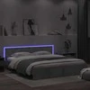 Lova Lovos rėmas su galvūgaliu ir LED, betono pilkas, 180x200cm