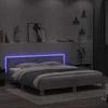 Lova Lovos rėmas su galvūgaliu ir LED, betono pilkas, 200x200cm