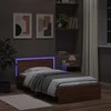 Lova Lovos rėmas su galvūgaliu ir LED lemputėmis, rudas, 100x200cm