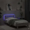 Lova Lovos rėmas su galvūgaliu ir LED lemputėmis, betono, 90x190cm