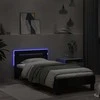 Lova Lovos rėmas su galvūgaliu ir LED lemputėmis, juodas, 75x190cm