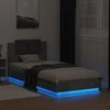 Lova Lovos rėmas su galvūgaliu ir LED lemputėmis, betono, 100x200cm