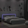 Lova Lovos rėmas su galvūgaliu ir LED, pilkas ąžuolo, 160x200cm