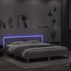 Lova Lovos rėmas su galvūgaliu ir LED, pilkas ąžuolo, 200x200cm