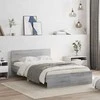 Lova Lovos rėmas su galvūgaliu ir LED, pilkas ąžuolo, 135x190cm