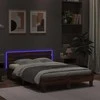 Lova Lovos rėmas su galvūgaliu ir LED, rudas ąžuolo, 135x190cm