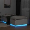 Lovos rėmas su LED, baltas, 90x200cm, apdirbta mediena