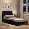 Lova Lovos rėmas su LED be čiužinio, juodas, 90x200 cm, audinys