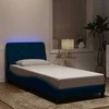 Lova Lovos rėmas su LED, mėlynos spalvos, 80x200cm, aksomas