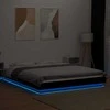 Lova Lovos rėmas su LED, juodas, 150x200cm, apdirbta mediena