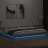 Lova Lovos rėmas su LED, pilkas ąžuolo, 180x200cm, apdirbta mediena