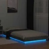 Lova Lovos rėmas su LED, pilkas ąžuolo, 75x190cm, apdirbta mediena