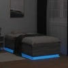 Lova Lovos rėmas su LED, pilkas ąžuolo, 75x190cm, apdirbta mediena