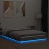 Lova Lovos rėmas su LED, pilkas ąžuolo, 120x200cm, apdirbta mediena