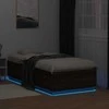 Lova Lovos rėmas su LED, rudas ąžuolo, 75x190cm, apdirbta mediena