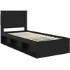 Lova Lovos rėmas su stalčių Juoda 90 x 190 cm Kietos pušies mediena