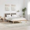 Lova Lovos rėmas Taupe 140 x 190 cm Kietos pušies mediena
