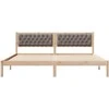 Lova Lovos rėmas Taupe 200 x 200 cm Kietos pušies mediena