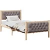 Lova Lovos rėmas Taupe 90 x 190 cm Kietos pušies mediena