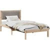 Lova Lovos rėmas Taupe 90 x 190 cm Kietos pušies mediena