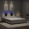 Lova Lovos rėmas su LED, baltas ir juodas, 160x200cm, dirbtinė oda