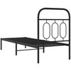 Lova Metalinis lovos rėmas su galvūgaliu, juodos spalvos, 75x190cm